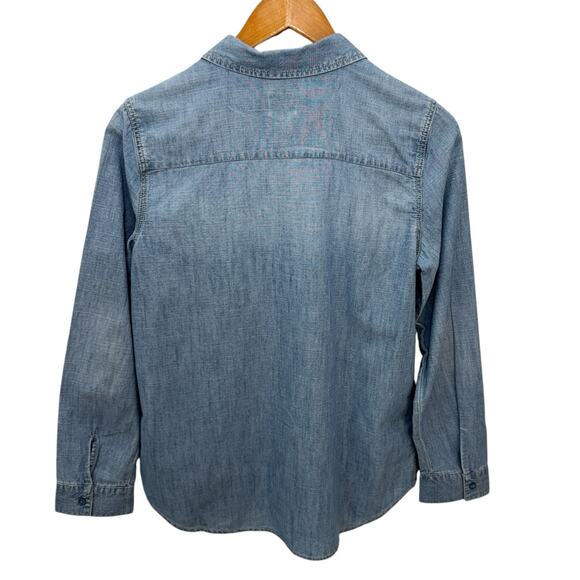 CHICO'S Denim Shirt Size 0 or US Small Button Down Y2K Embroidered - Picture 2 of 11